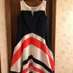 eShakti sleeveless color block dress